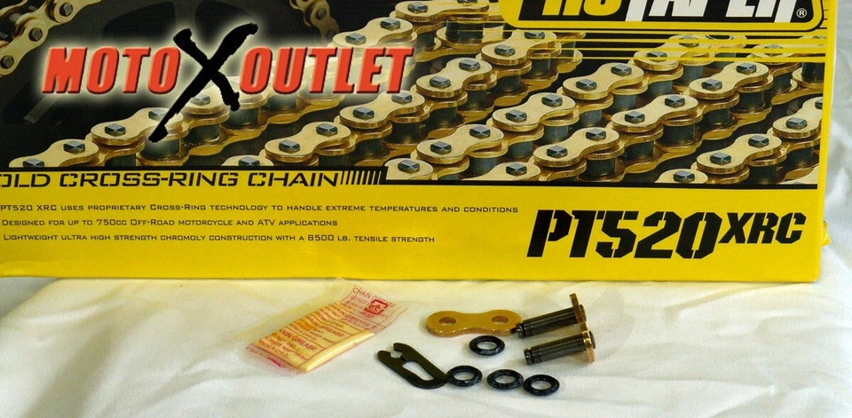 Pro Taper 520 XRC X Ring Chain 120 Link Protaper Gold O-Ring Dirt Bike 023107 - Image 2 of 4