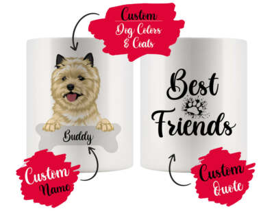Personalized Cairn Terrier Dog Rescue Mom Dad Mug, Best Dog Owner Gift