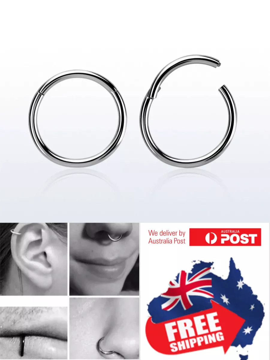316L 20g 0.8mm Thin Hinged Segment Clicker Hoop Ring Lip Ear Nose