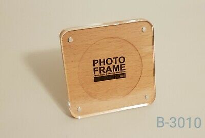 Wood & Acrylique Photo Bloc design rectangulaire prend 1 x PHOTOS 64 mm NEUF