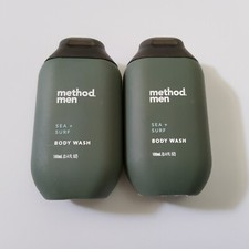 Lot Of 2-Method Men SEA  SURF Body Wash Travel Size 3.4oz