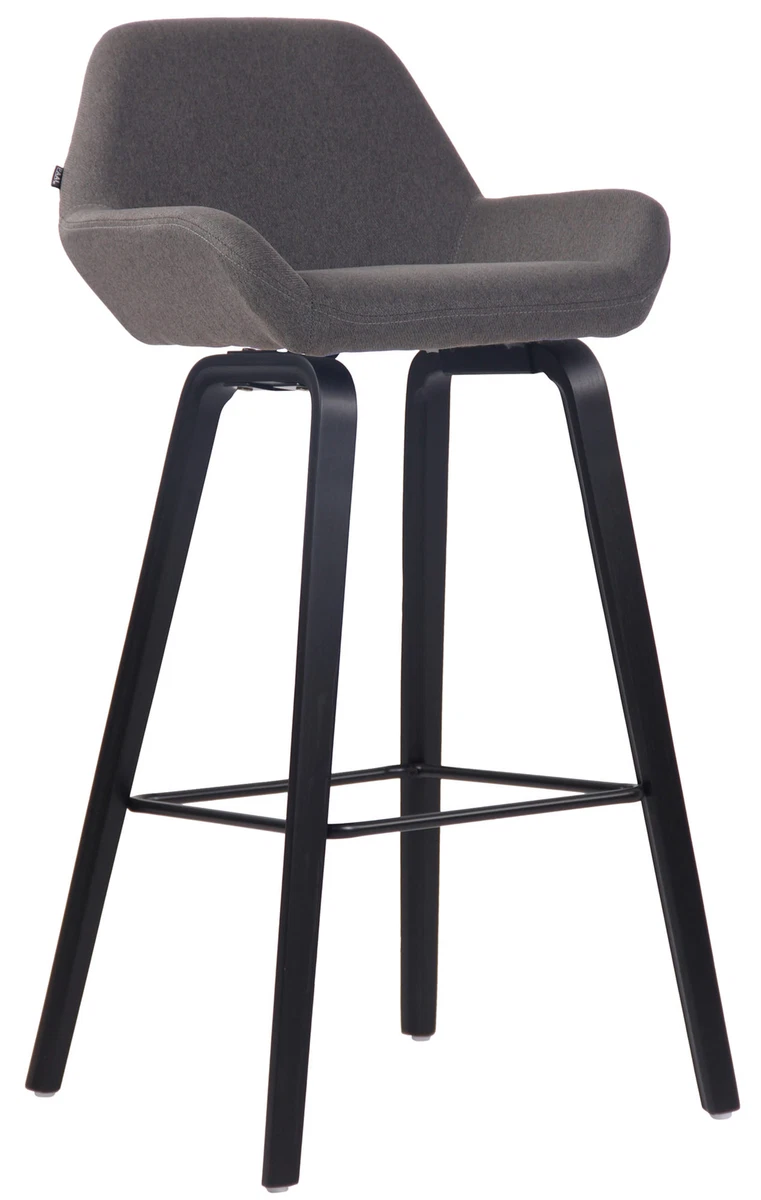 Tabouret de bar - Tissu & Métal chromé - Noyer / Gris foncé - Kingston