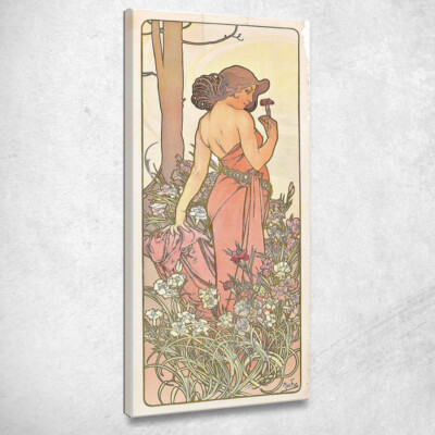 Die Nelke Alphonse Mucha, amu117 Leinwandbild