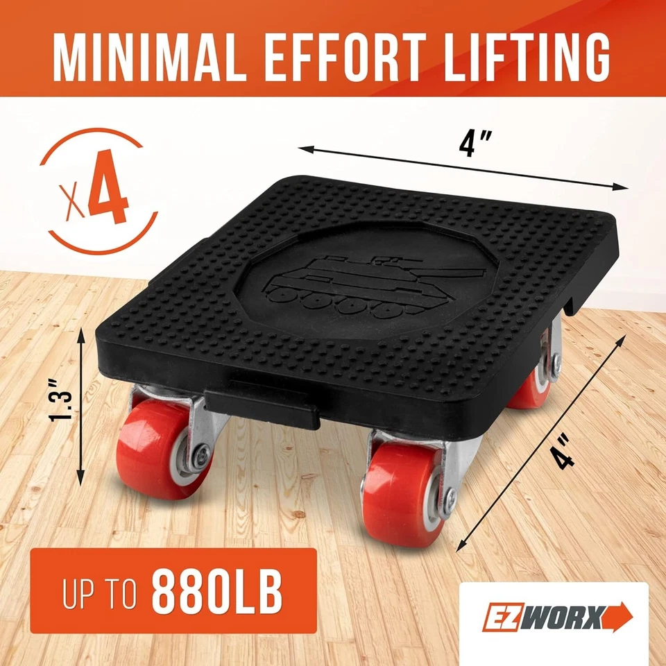 Heavy Duty Furniture lifter moving tool set with 4x 360 rotation sliders - Image 3 of 4