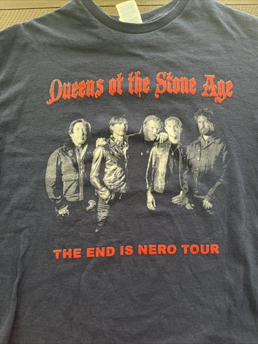 Queens Of The Stone Age The End Is Nero Tour Vibtage T Shirt Sz L - Picture 2 of 10