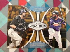 GR-22 Charlie Blackmon / Todd Helton 5x7 6/10 made 2019 Topps Greatness Returns