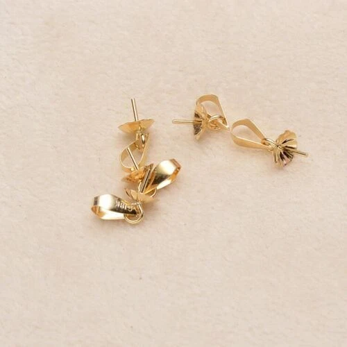 Colgante de perlas de oro macizo de 18 quilates broche pasador de fianza ajuste hágalo usted mismo colgante un artículo Foto 3 de 4