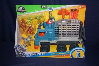 imaginext jurassic world dinosaur hauler gift set