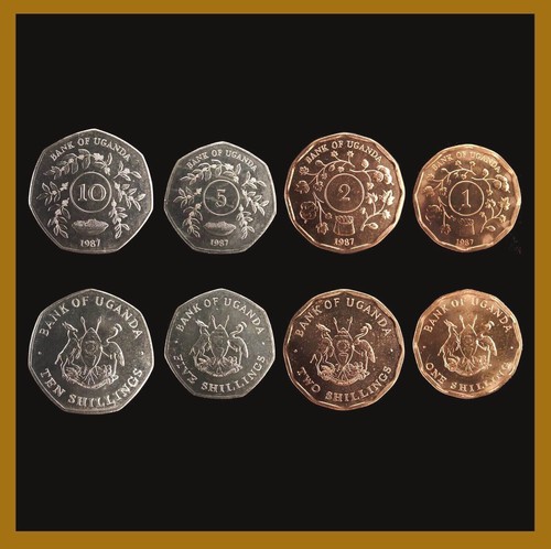 Uganda 1 2 5 10 50 100 200 500 1,000 Shillings (9 Pcs Coin Set), 1987-2007-2012 - Picture 3 of 6