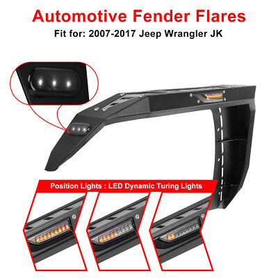 4Pcs for 2007-2018 Jeep JK Wrangler JKU w/ LED Lights Front + Rear