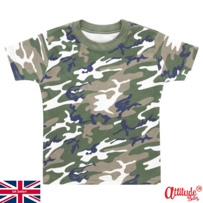 Camouflaged Baby Army T Shirts-Toddler Soldier Shirts-Baby Army  Outfits-Soldiers UK - Main Image