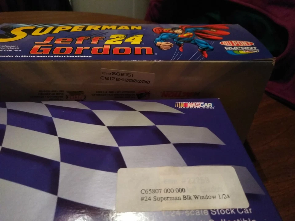 2 Jeff Gordon Rare Superman 1:24 Black Window and Clear Window #24 Stock Cars  - Image 2 of 4