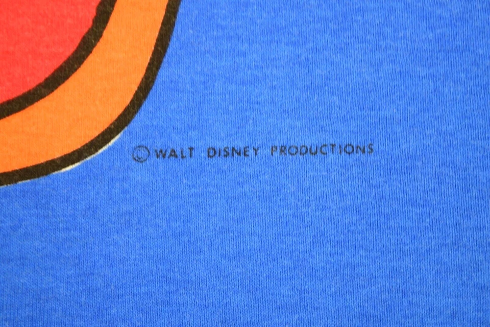 Vintage Donald Duck T-Shirt Size M/L 70s 80s 2 Tone Blue Color Block Boat Neck - Image 3 of 4