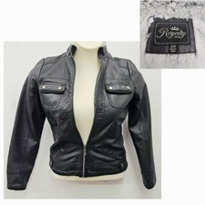 Royalty For Me Size Small Faux Leather Black Moto Jacket Plush Fur Lined Biker