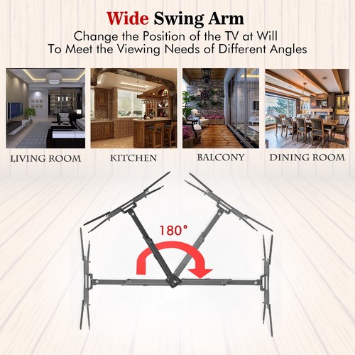 Adjustable TV Wall Mount Bracket 26 to 55 Inch Swivel with Level Tool - Picture 7 of 12