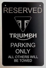 Triumph Logo Parking Sign Diamond Laser Etch On 12 X 18 Aluminum Matte Black