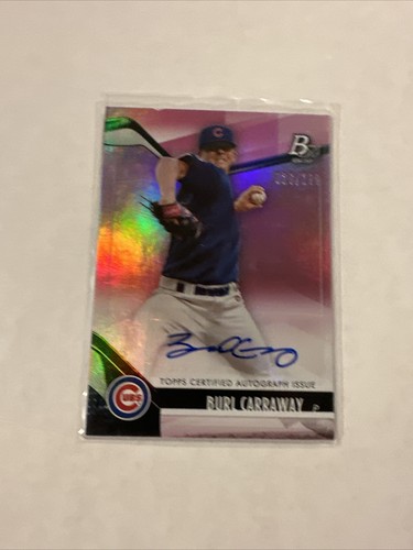 2021 Bowman Platinum BURL CARRAWAY Chicago Cubs Auto Autograph PINK FOIL 26/199 - Picture 8 of 14