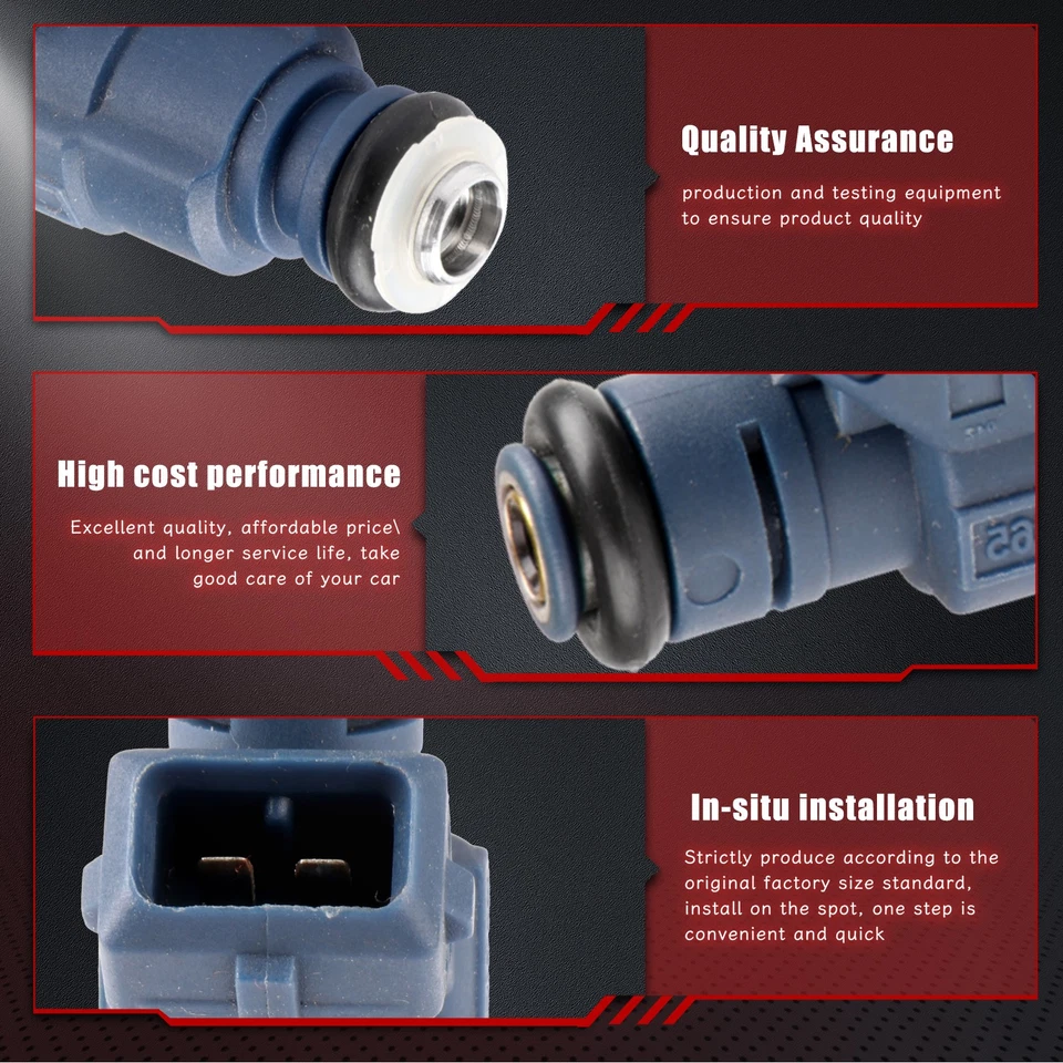 4 inyectores de combustible para Audi A4 Quattro 1,8 L turboalimentado 2001 2002 2003 2004 2005 Foto 4 de 4