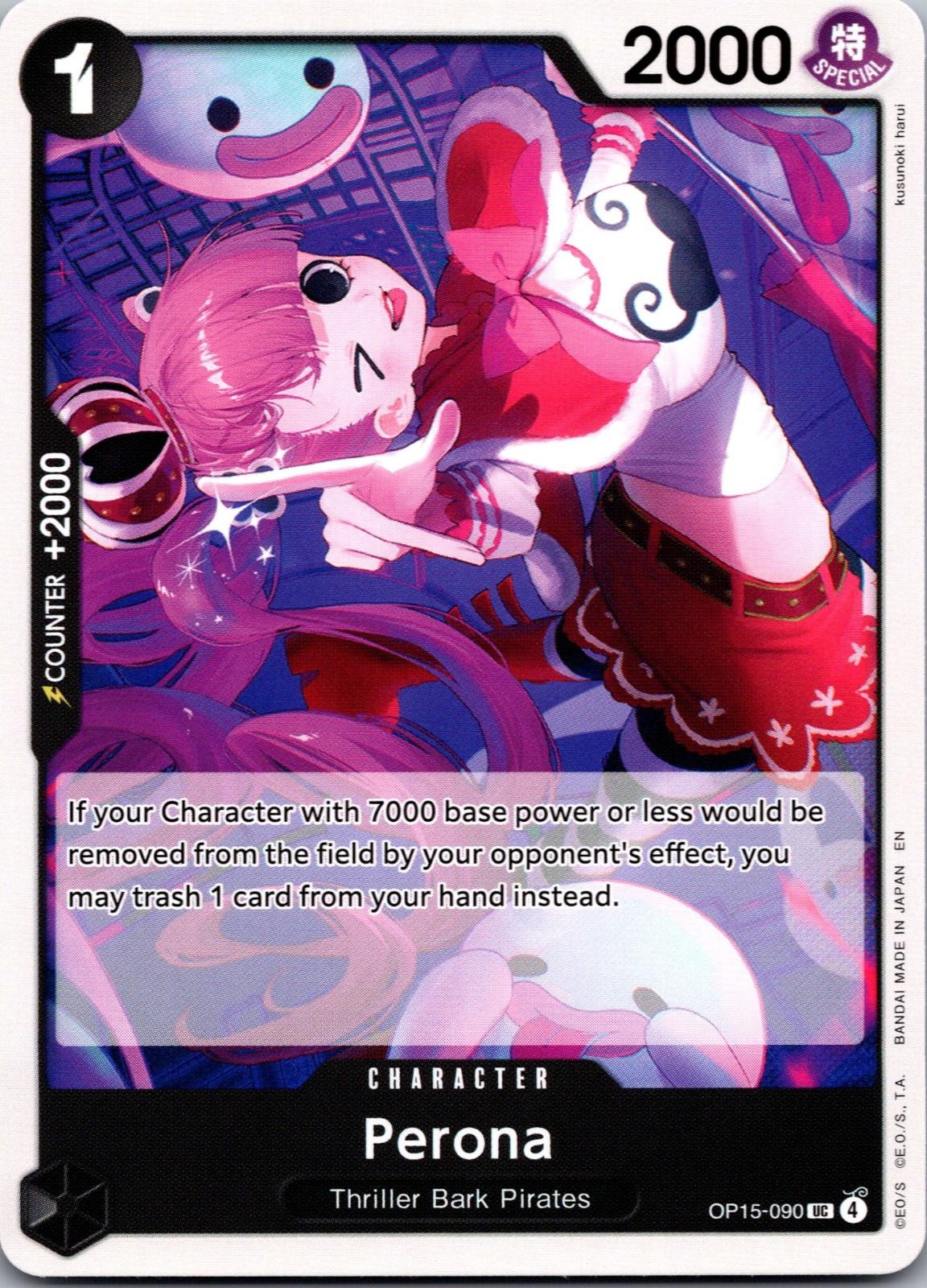 PERONA OP15-090 UNCOMMON ADVENTURE ON KAMI'S ISLAND ONE PIECE NEAR MINT