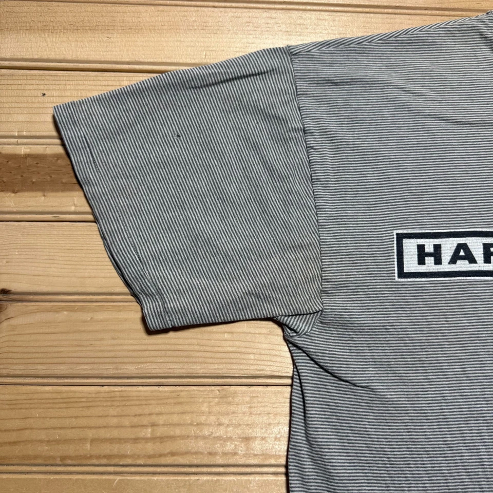 Camiseta Harley Davidson vintage años 90 micro rayas puntada única - talla grande Foto 3 de 4