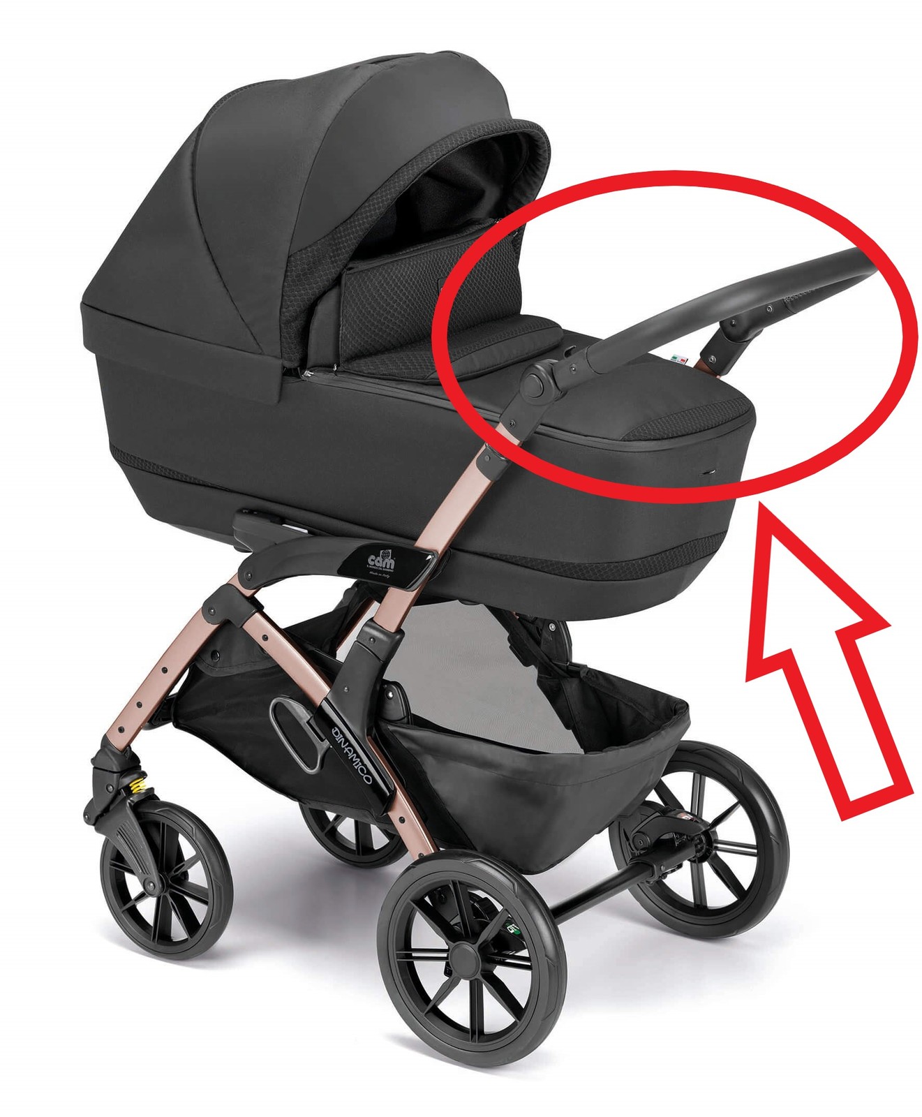 Maniglione Passeggino Cam Dinamico Rover e Dinamico Smart Ricambio Originale Ner foto 3