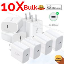 10X PD 20W USB Type-C Wall Adapter Fast Charger For iPhone 17 16 15 14 12 11 Lot