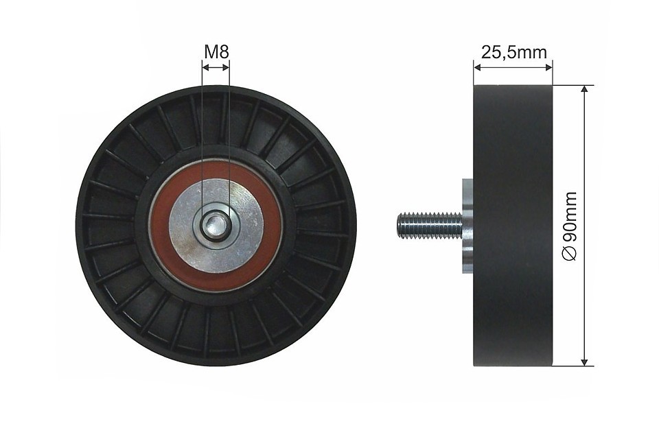 Nty Pulley Idler V-Belt For Vw Corrado Golf Ii Passat 88 - Image 4