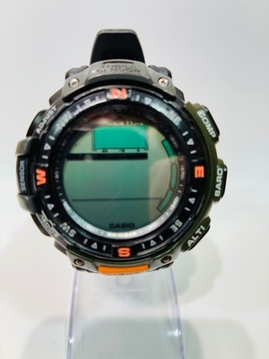 Casio Protrek PRG-40 Triple Sensor Digital Watch Khaki/Black 2000s Vintage Used