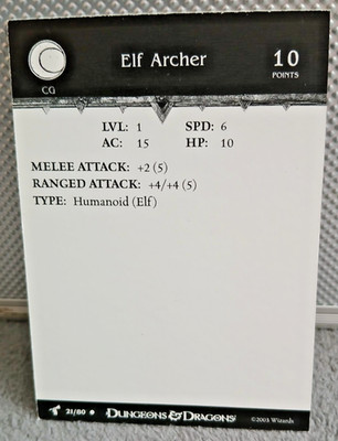 Elf Archer #21 NUR Karte Harbinger, DnD Miniatur Wizard 2003