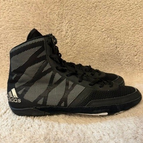 Adidas Pretereo 3 Wrestling Shoes Mens 11.5 Black Silver AQ3291 High Top MMA