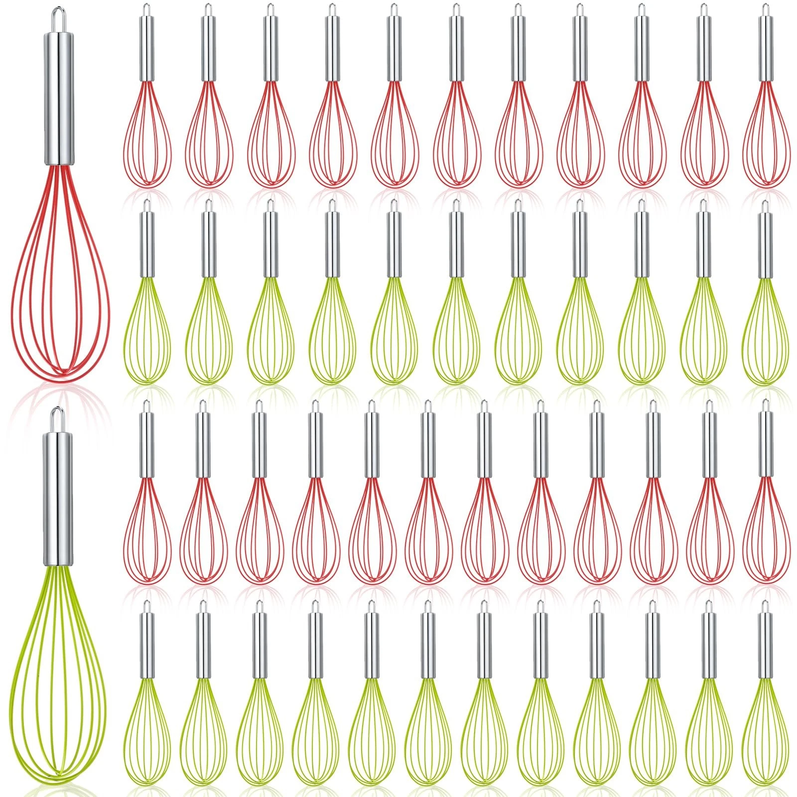 48 Sets 12 Inch Whisks Bulk DIY Fillable Whisk Gifts Colored Silicone Whisks ...