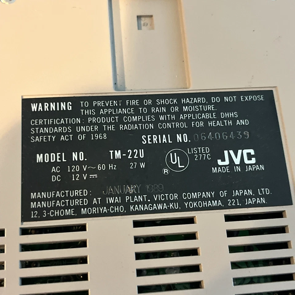 JVC Model TM-22U Professional Color Video Monitor - Image 2 of 4
