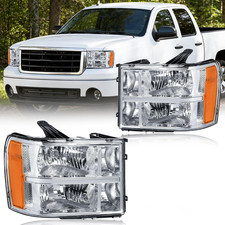 Headlight Assembly, Headlights Kit Compatible with 2007-2013 GMC Sierra 1500/200