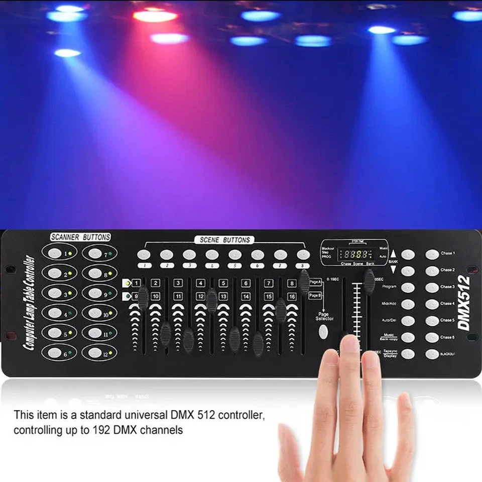 DMX-512 Lichtsteuerung Controller, 192 Kanäle, Bühnenlicht, LED Par, Moving Head - Bild 2 von 4