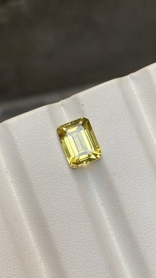 Natural Lemon Quartz Gemstone, Octagon Emerald Cut Loose Stone, 10x8MM 3.30 Ct