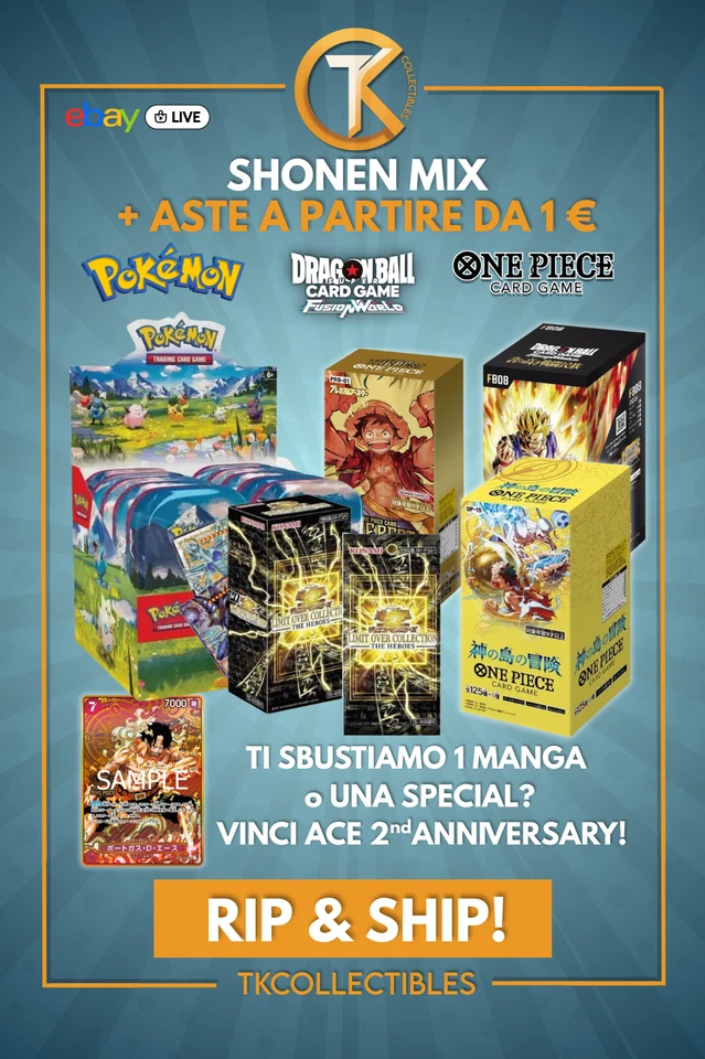 RIP & SHIP Shōnen Mix 🔥Yu-Gi-Oh!, Pokémon, One Piece & ASTE 1€ SINGOLE