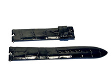 CHAUMET Leather strap 18mm Vintage alligator shiny black - 100% GENUINE