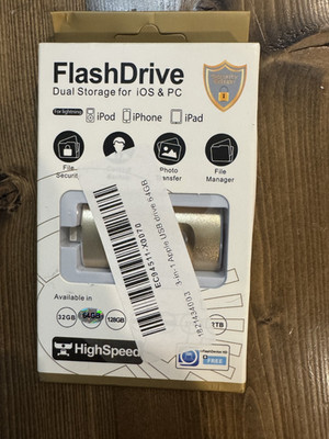 64gb usb flash drive 3.0 Dual Storage for iOS & PC BRAND NEW in a BOX.