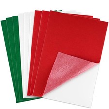 10 Pcs Red Green White Christmas Felt Fabric Sheets Self Adhesive Felt Sheets 8