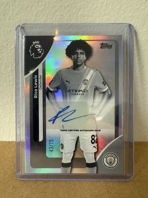 Rico Lewis Auto /75 Black & White Parallel Topps Premier League 2026 Man City