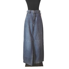 Supplies by Union Bay Denim Maxi Skirt Medium Wash Front Slit Size 2 26W 2B43000