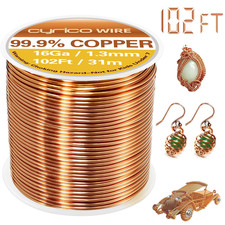 99.9 Pure Copper Wire, 16 Gauge 102 Feet Solid Copper Wire for Jewelry Makin...