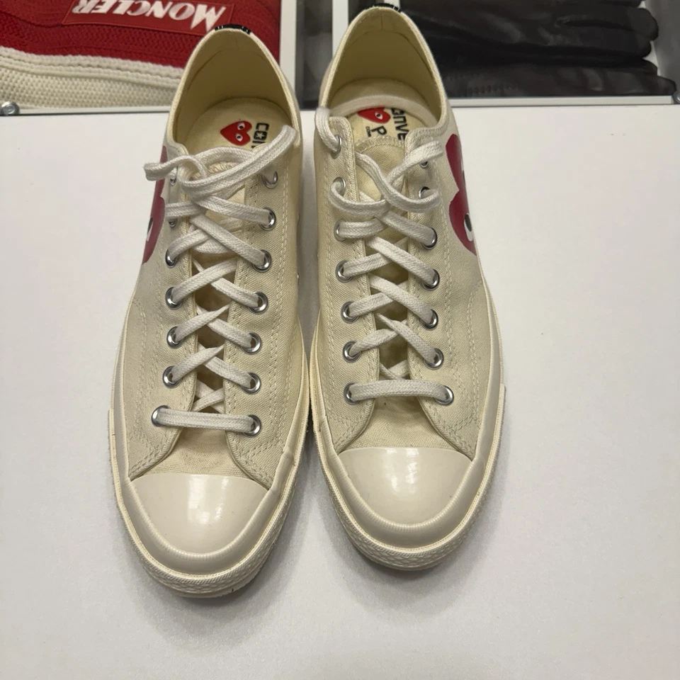 Misura 11 - Converse X Comme Des Garcons Big Cuore Basso Top Bianco - Immagine 3 di 4