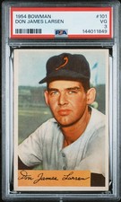 Don James Larsen 1954 Bowman PSA 3 #101 Brooklyn Dodgers