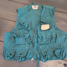 Vintage 70s Fly Fishing Vest Multi Pocket Cargo Nylon Stream King Large   