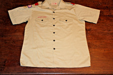 Boy Scouts of America BSA Youth Shirt Tan 2X-Large XXL Glued Patches