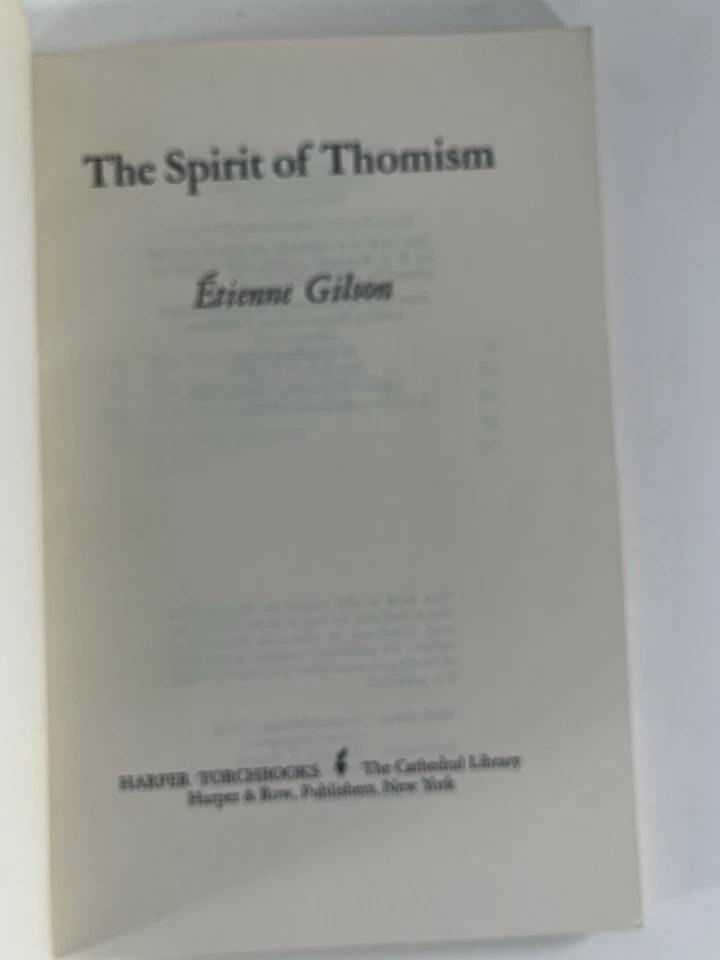 Catholic Philosophy ~ The Spirit of Thomism 1966 Étienne Gilson PB ~ Harper Torc Foto 3 de 4