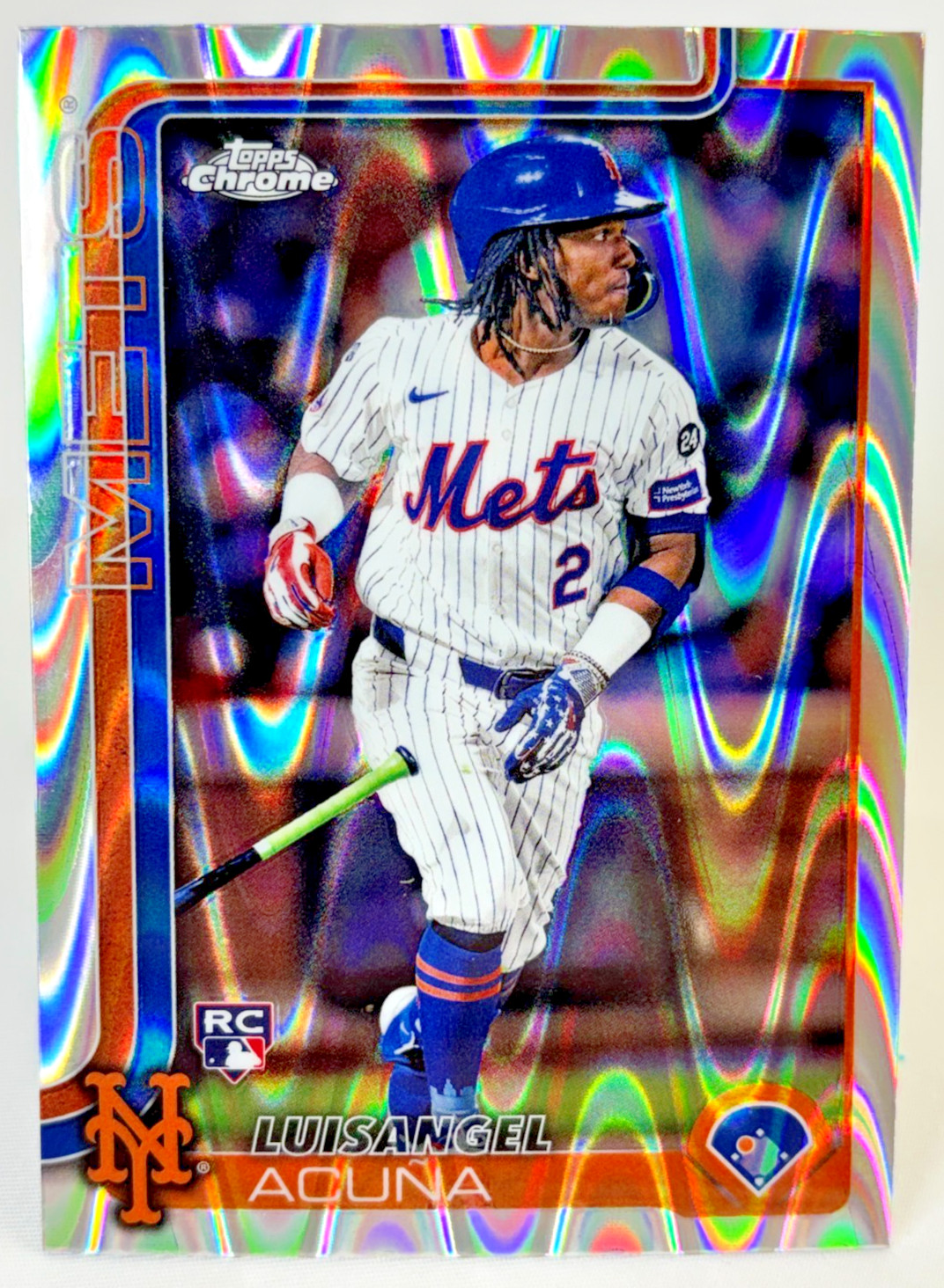 2025 Topps Chrome LUISANGEL ACUNA #56 RC RAYWAVE Rookie REFRACTOR New York Mets
