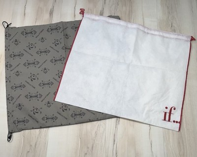 Lot 2 Authentic ISABELLA FIORE Cloth Drawstring DUSTBAGS Storage 20''x18'' EUC