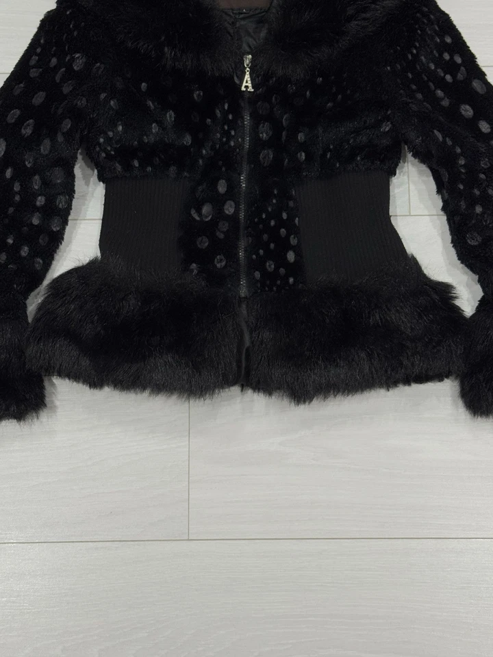Chaqueta única Y2K Glamour If Six Was Nine estilo marca japonesa piel sintética talla L Foto 3 de 4